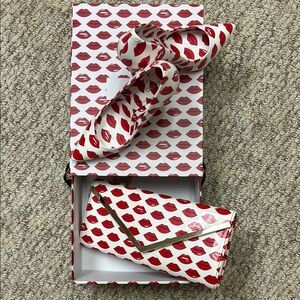 Red Lip Print Heels and Clutch Set